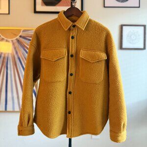 Zara Oversized Wool Shirt Jacket - Size M - Mustard/Camel